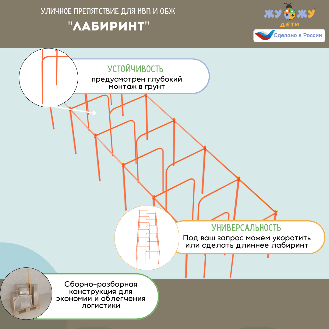 Уличное препятствие для НВП и ОБЖ: "Лабиринт"