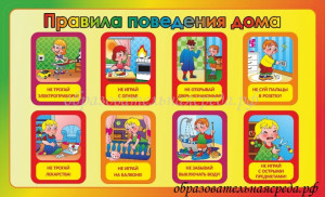 Стенд "Правила поведения дома" 1*0,6м