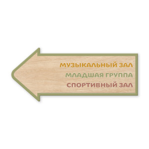 Табличка фанерная Навигация Скандик (стрелка влево)