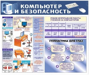 Стенд "Компьютер и безопасность" 0,75*0,9м