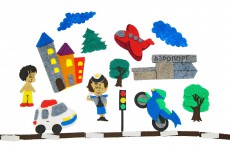 Город с машинками с игровым полем (39дет)