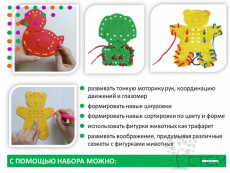 Шнуровки "Веселые животные". Набор