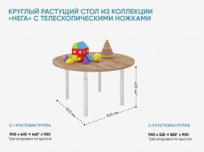 Круглый растущий стол из коллекции «НЕГА»